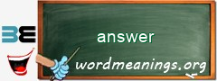 WordMeaning blackboard for answer